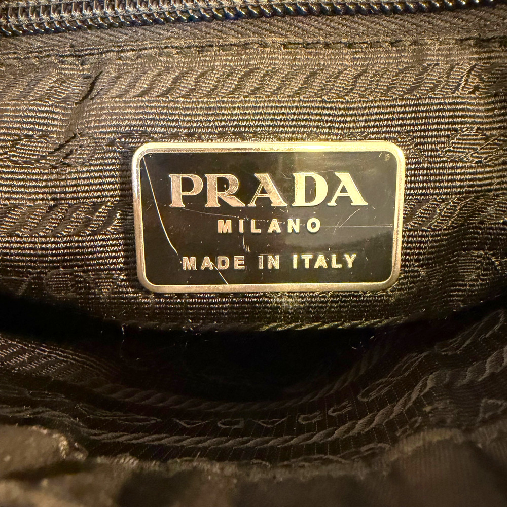 Prada Black Nylon Top Handle Tote Multi-Pocket Zipper Storage Silver Hardware - Picture 9 of 15